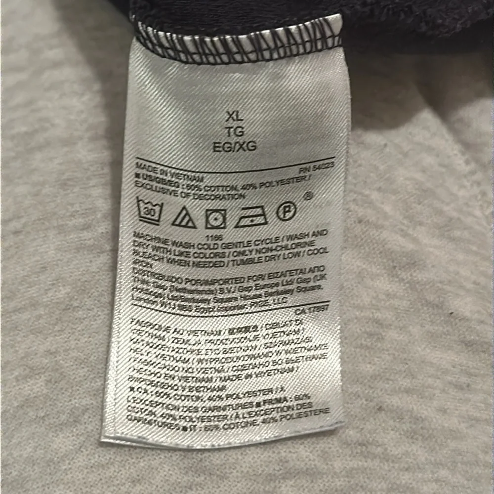 Banana Republic Navy Blue Waffle Knit Grey Patchwork Collared Quarterzip Sweater